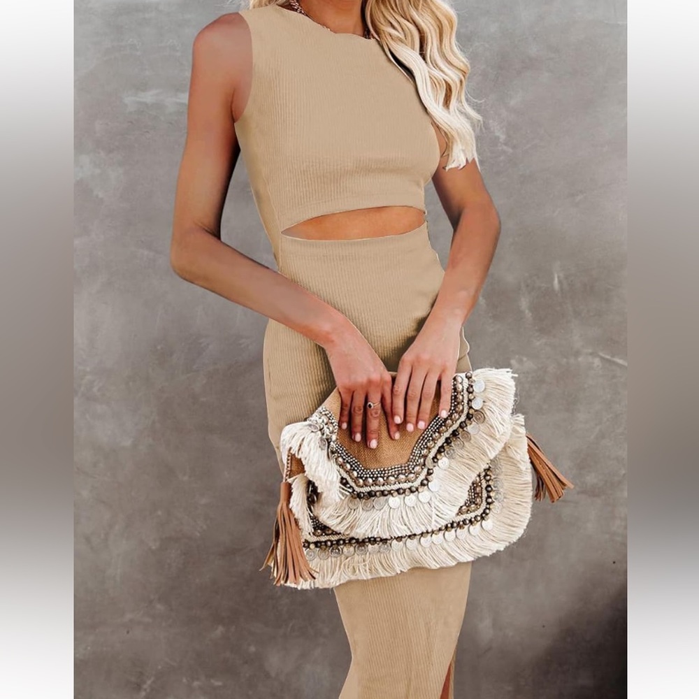 Cutout Body-con Side Slit Dress